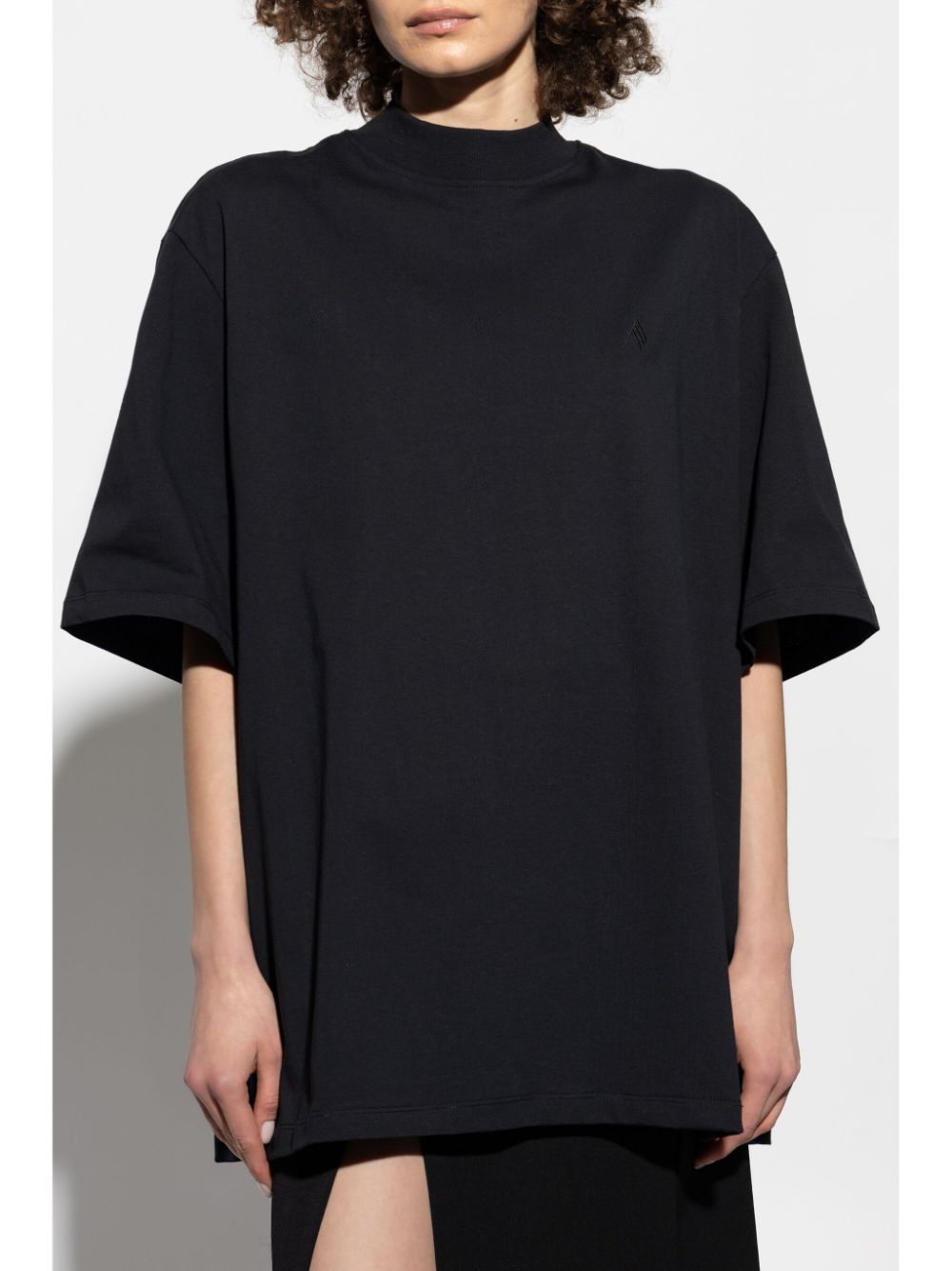 The Attico Cotton Crew Neck Logo T-Shirt Black