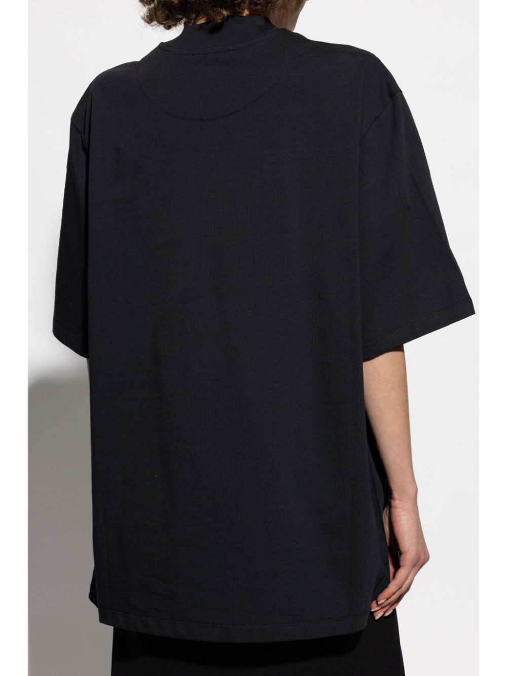 The Attico Cotton Crew Neck Logo T-Shirt Black