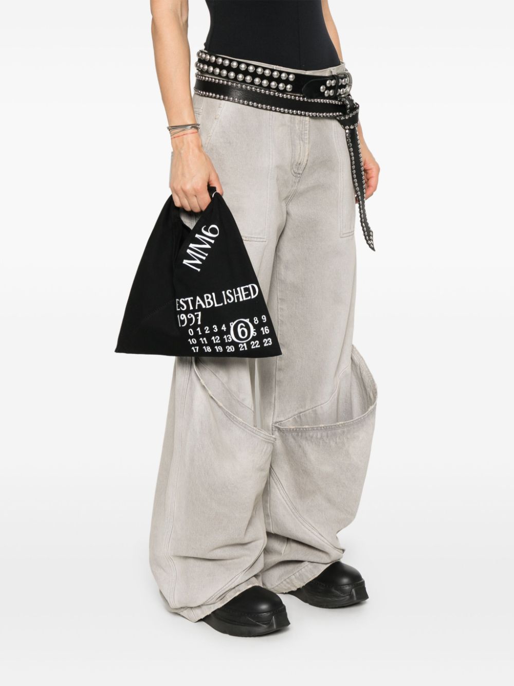 MM6 Maison Margiela Tote Bag with Number Motif in Black