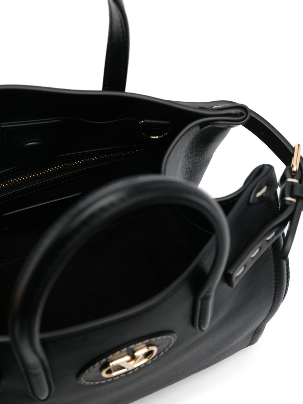 Valentino Garavani Antibes Small Leather Tote Bag Black