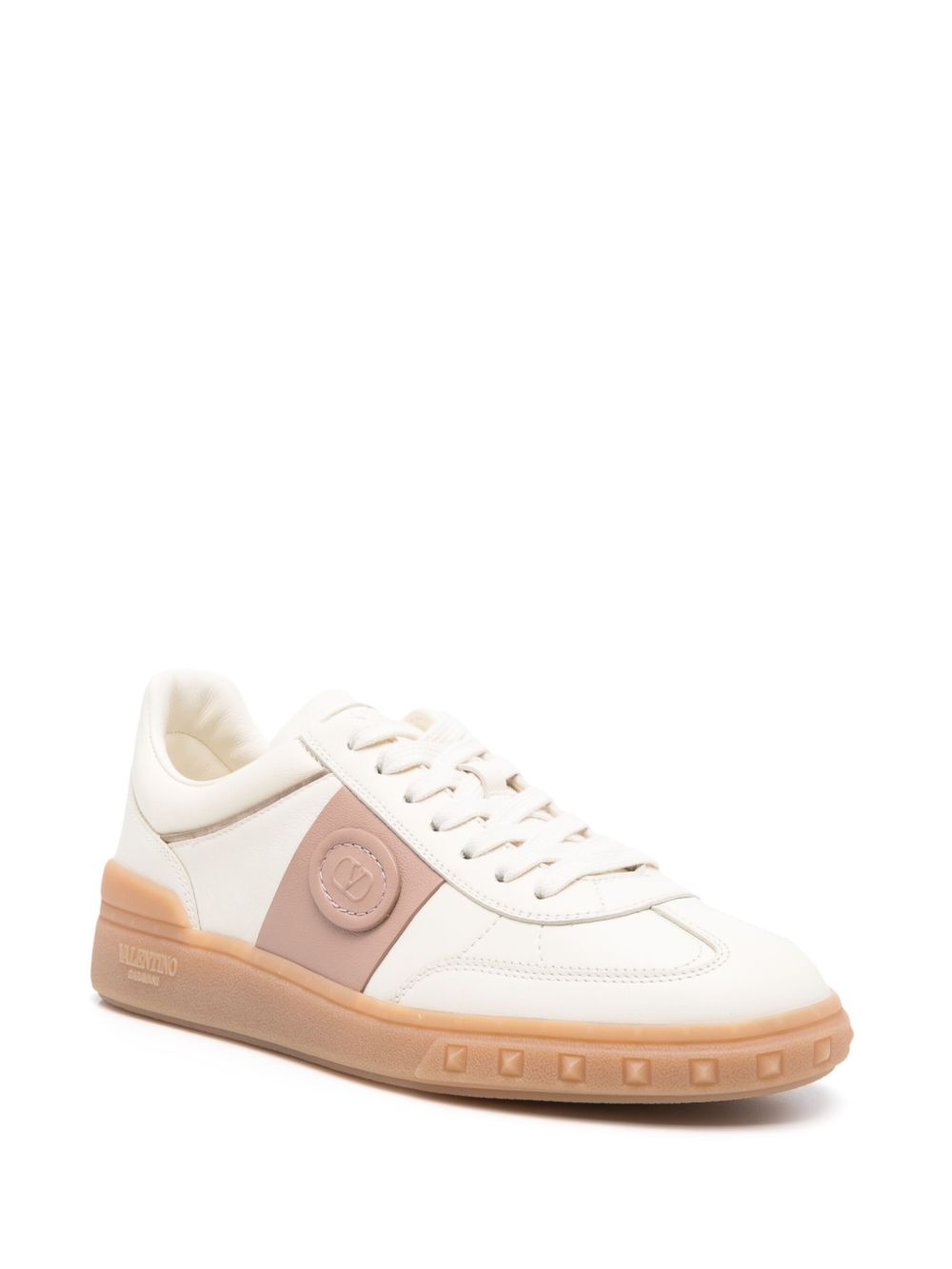 Valentino Garavani Upvillage Crosta Sneakers in Ivory Leather