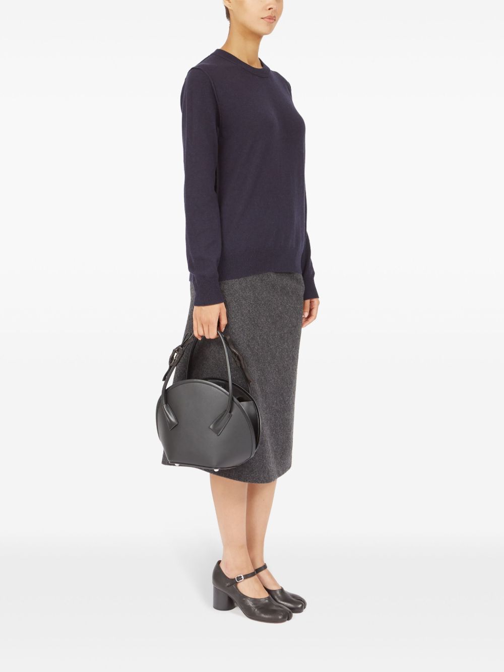 Maison Margiela Small Fortune Smooth Calf Leather Tote Bag Black