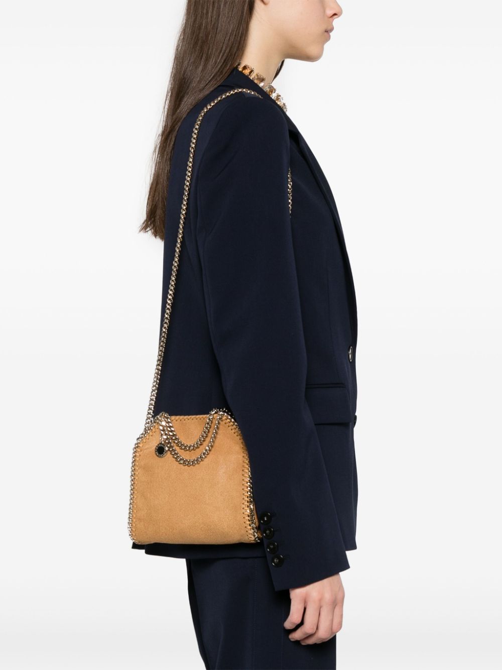Stella McCartney Micro Falabella Tote Bag in Barley Brown Beige