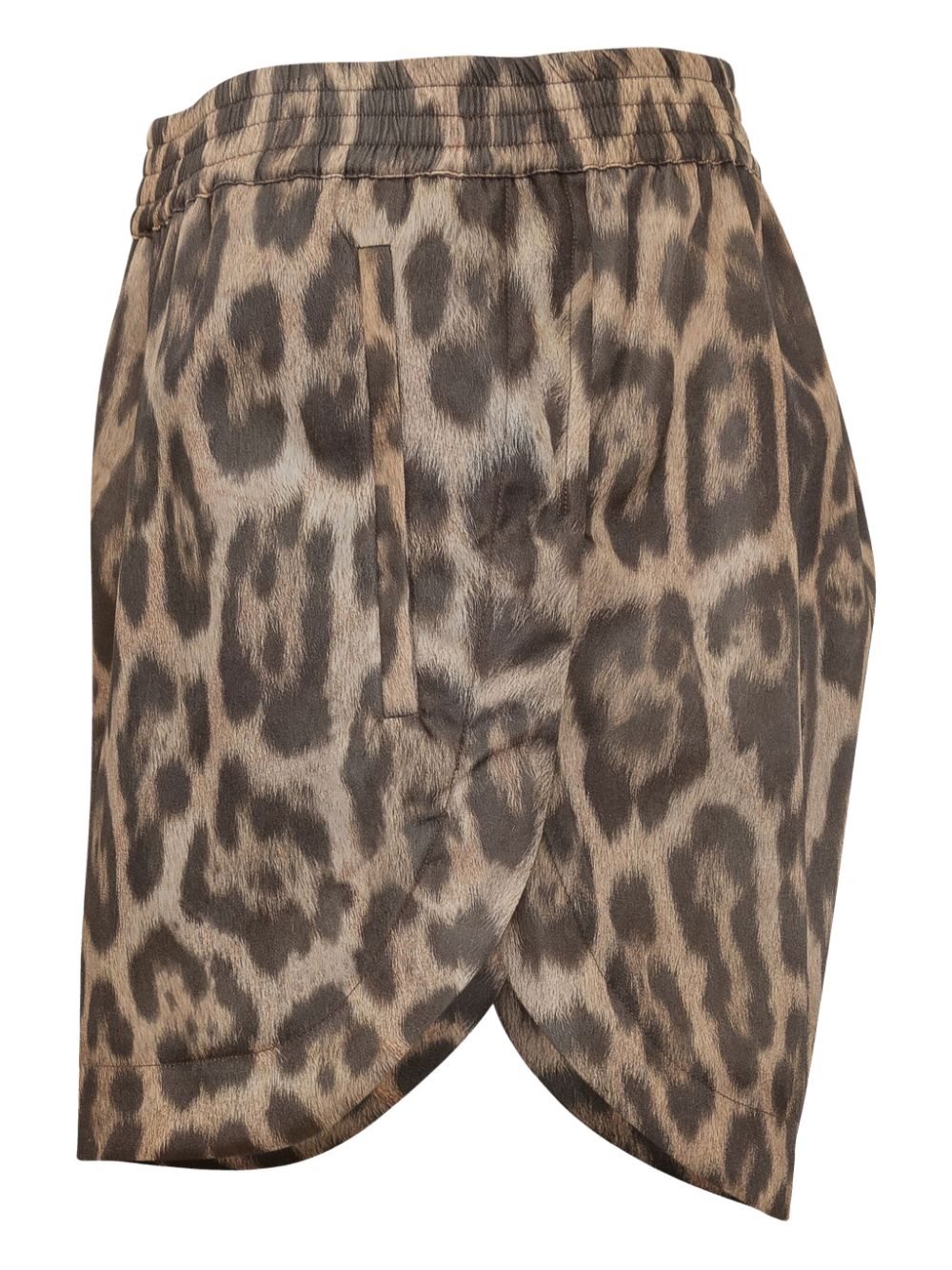 Stella McCartney Leopard-Print Elastic Waist Shorts Brown