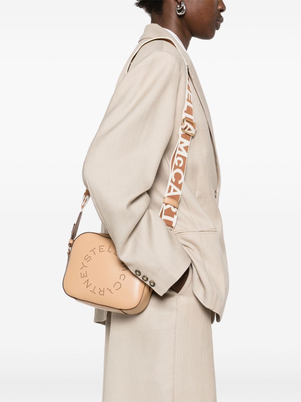 Stella McCartney Mini Logo Crossbody Bag in Beige