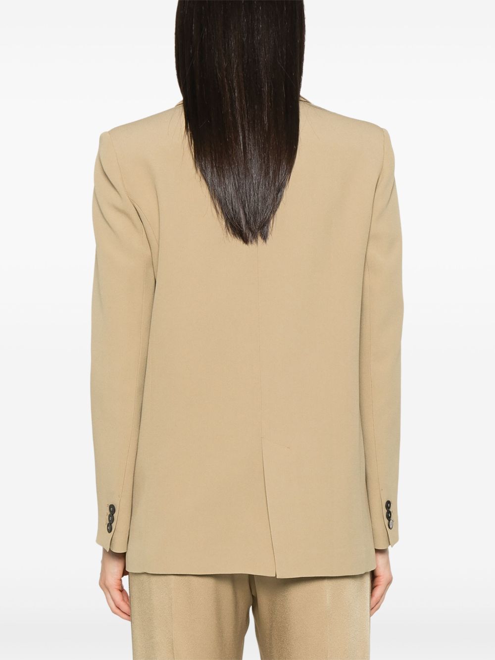 Forte Forte Crepe Single-Breasted Blazer in Beige
