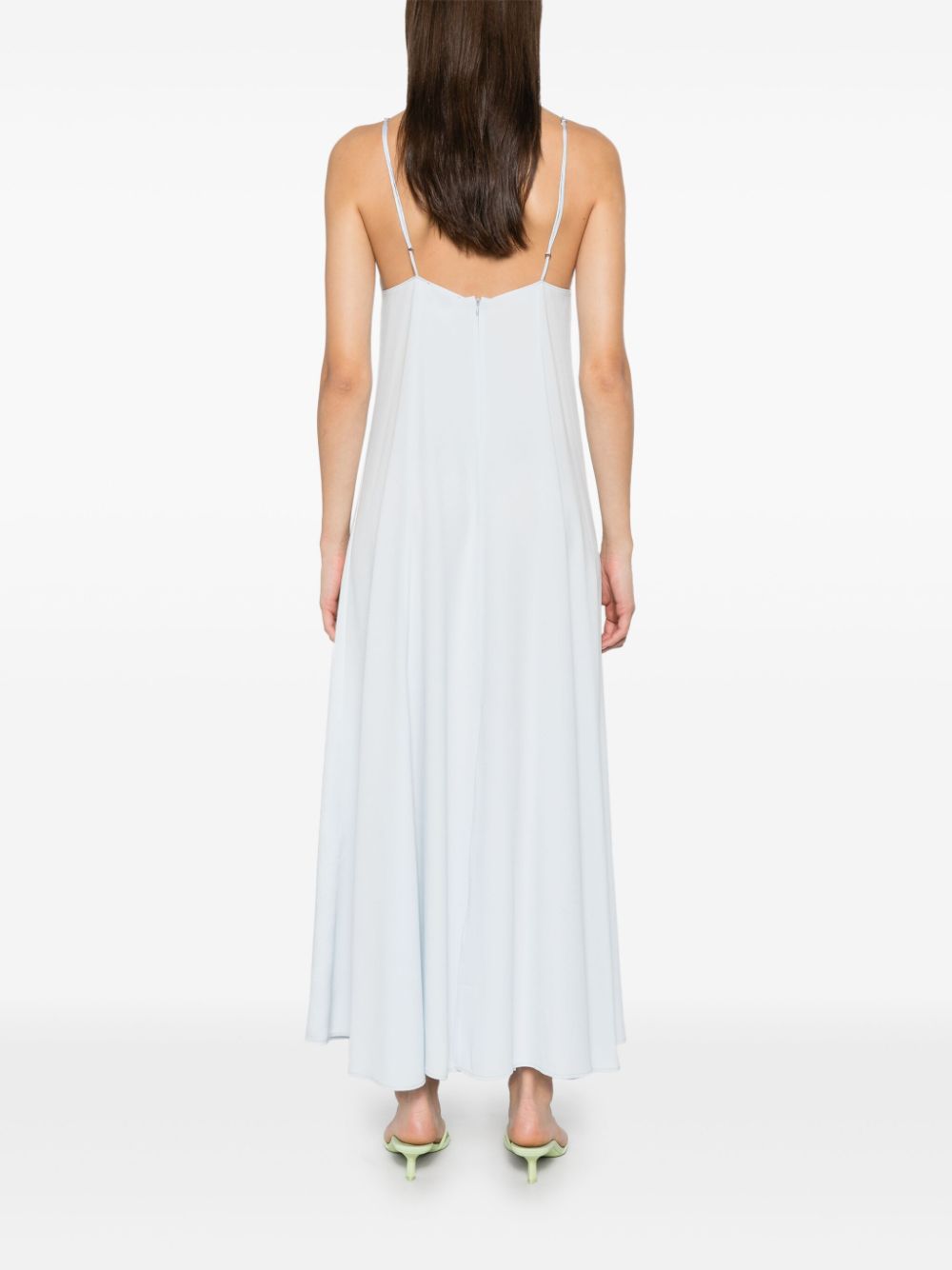 Forte Forte Shift Satin Maxi Dress in Clear Blue