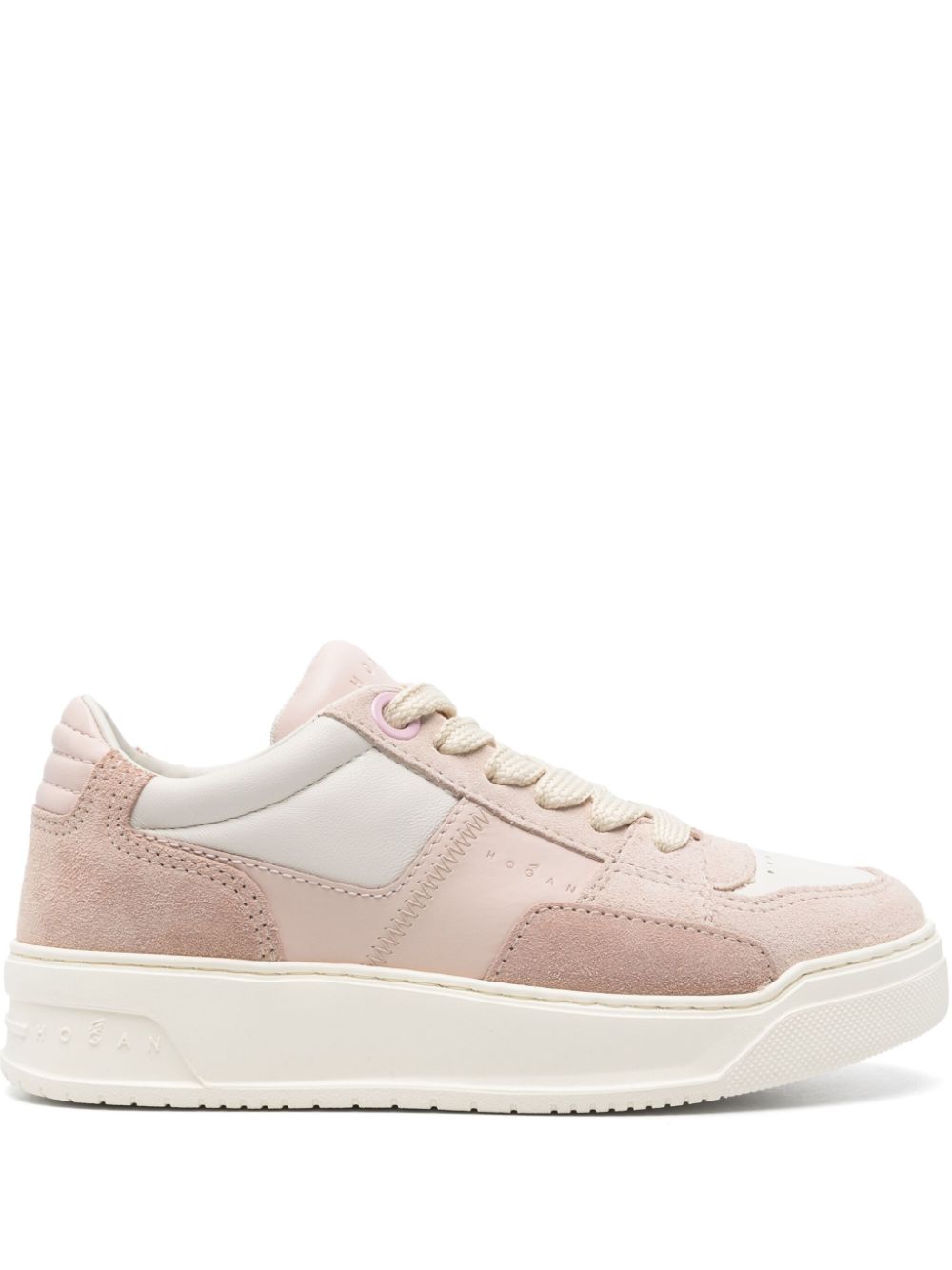 Hogan Pre Panelled Chamallow Leather Sneakers Pink