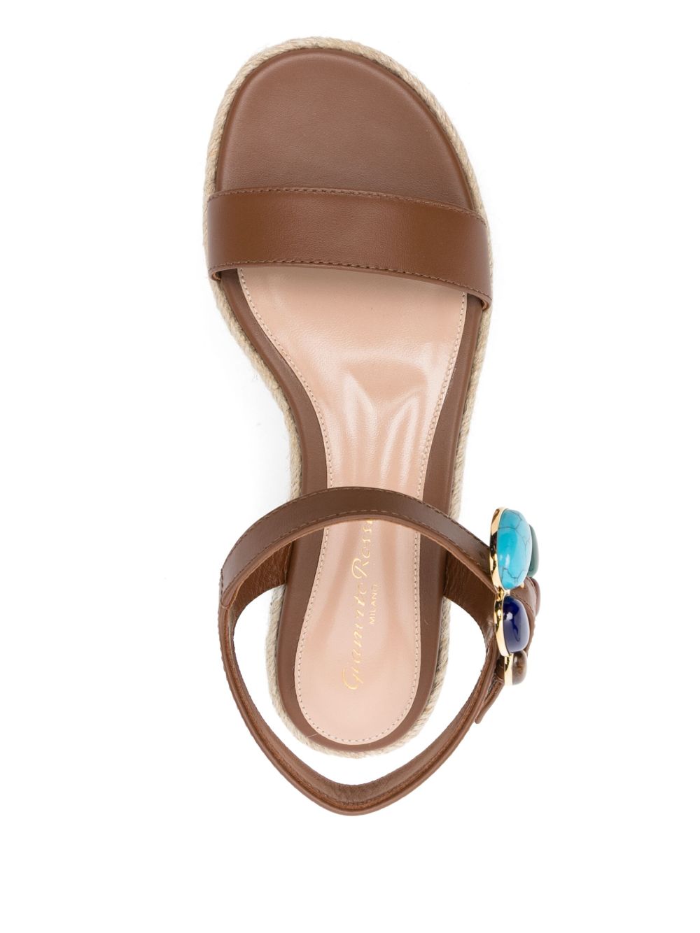 Gianvitp Rossi stone-embellished espadrilles Leather Brown