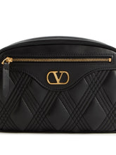Valentino Garavani Quilted Leather Camera Shoulder Bag Black