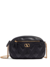 Valentino Garavani Quilted Leather Camera Shoulder Bag Black