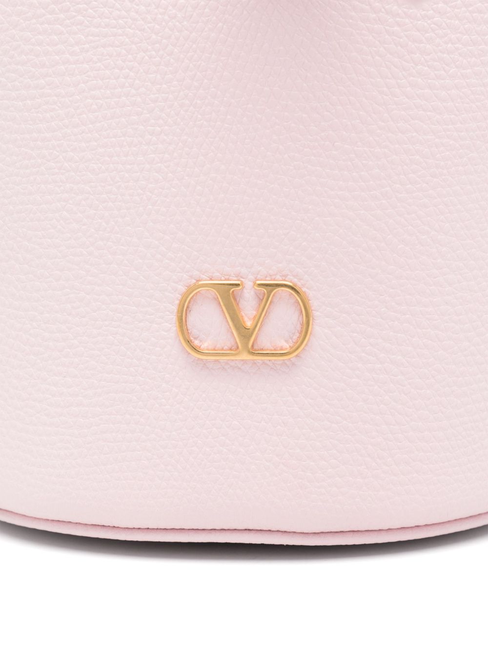 Valentino Garavani VLogo Signature Mini Leather Bucket Bag Pink