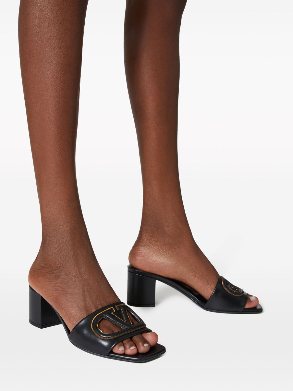 Valentino Garavani 60mm VLogo Signature Leather Sandals Black