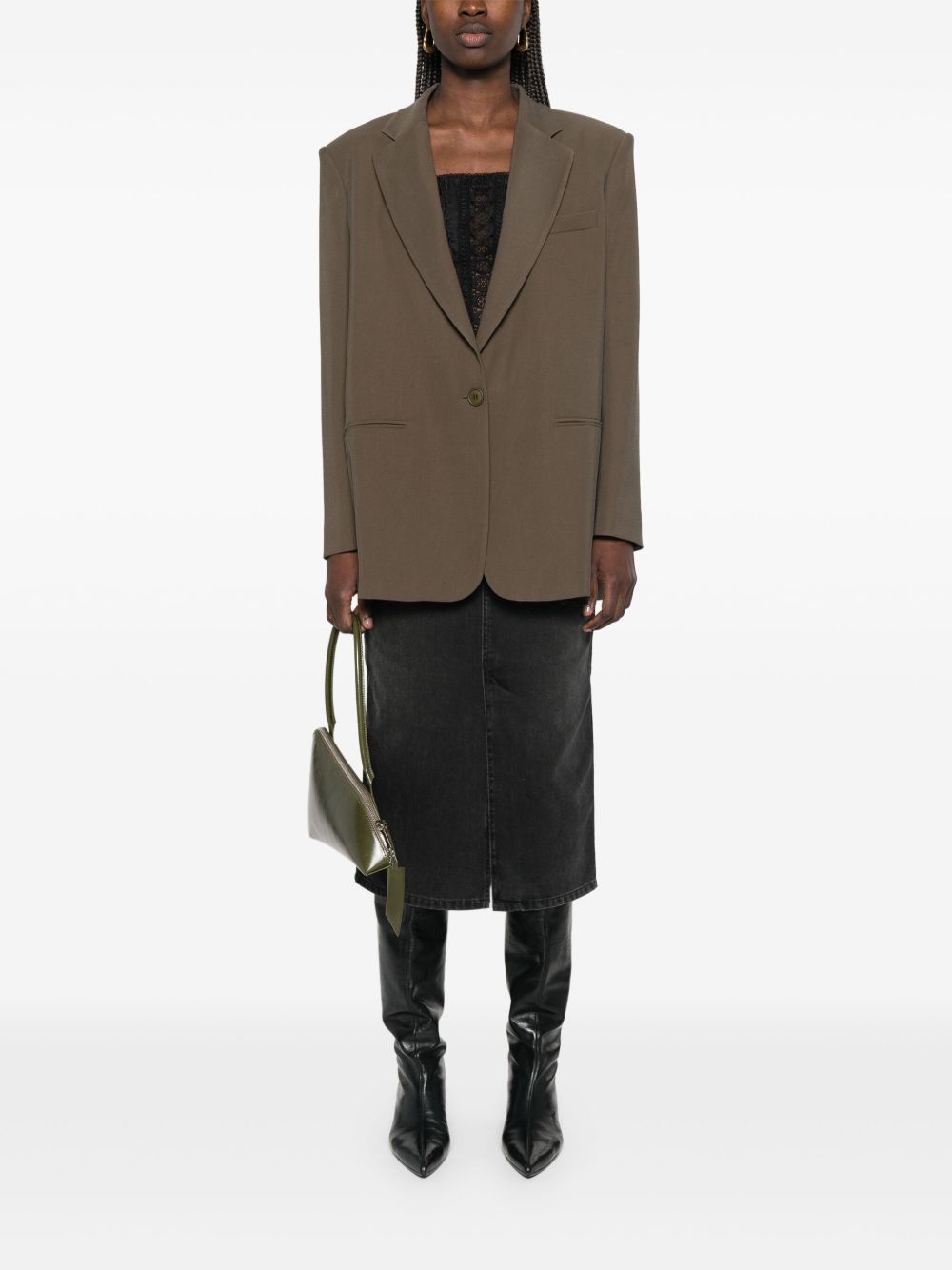 Isabel Marant Britt Black Denim Midi Skirt Black