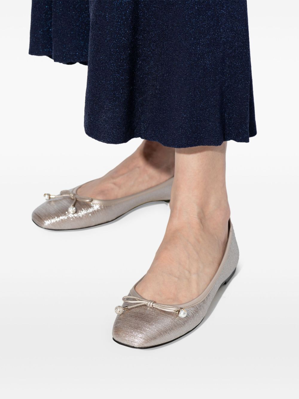 Jimmy Choo Elme Ballet Flats Silver