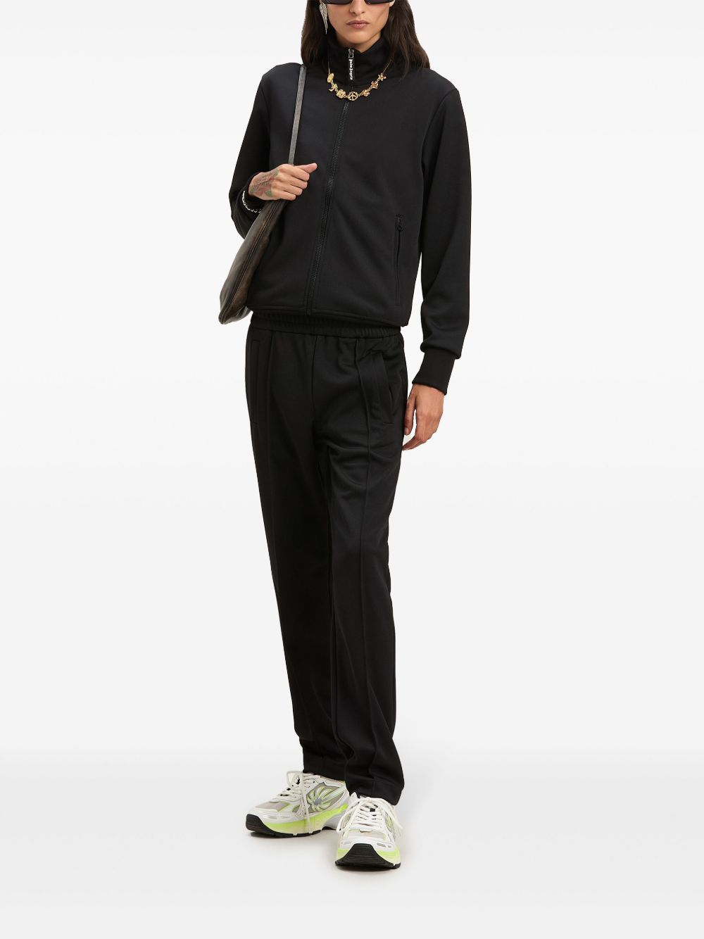 Palm Angels logo print track jacket Black