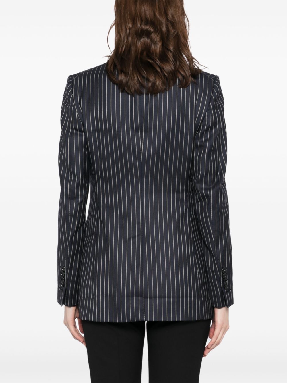 Tom Ford Pinstripe Wool Single-Breasted Blazer Blue