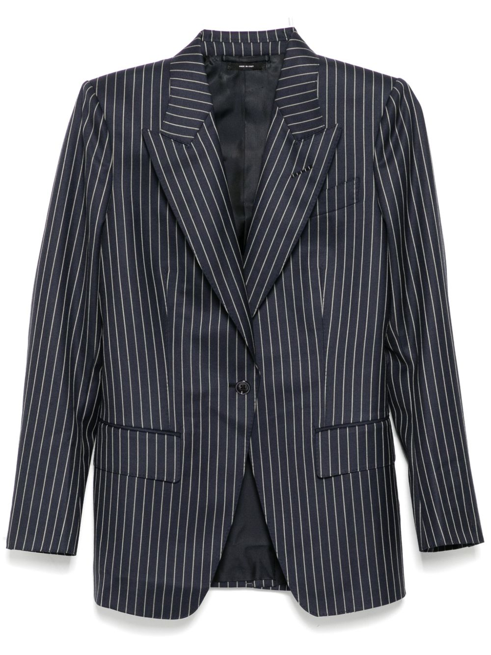 Tom Ford Pinstripe Wool Single-Breasted Blazer Blue