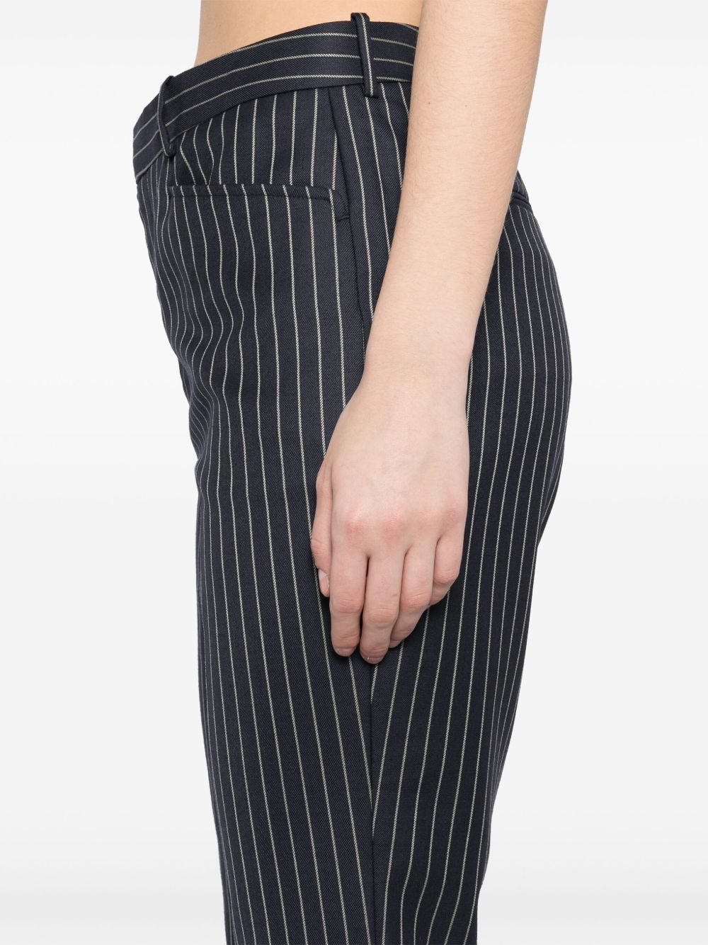Tom Ford Striped Wool Tailored Trousers Blue