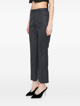 Tom Ford Striped Wool Tailored Trousers Blue