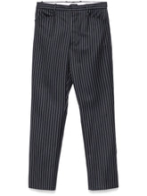Tom Ford Striped Wool Tailored Trousers Blue