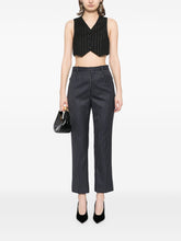 Tom Ford Striped Wool Tailored Trousers Blue