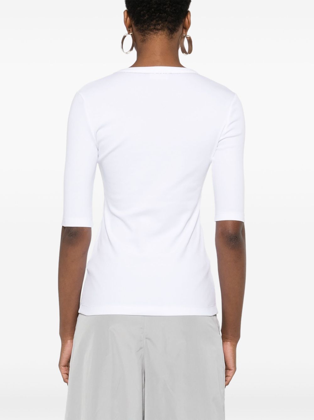Fabiana Filippi Chain-Detail Scoop-Neck Cotton T-Shirt White