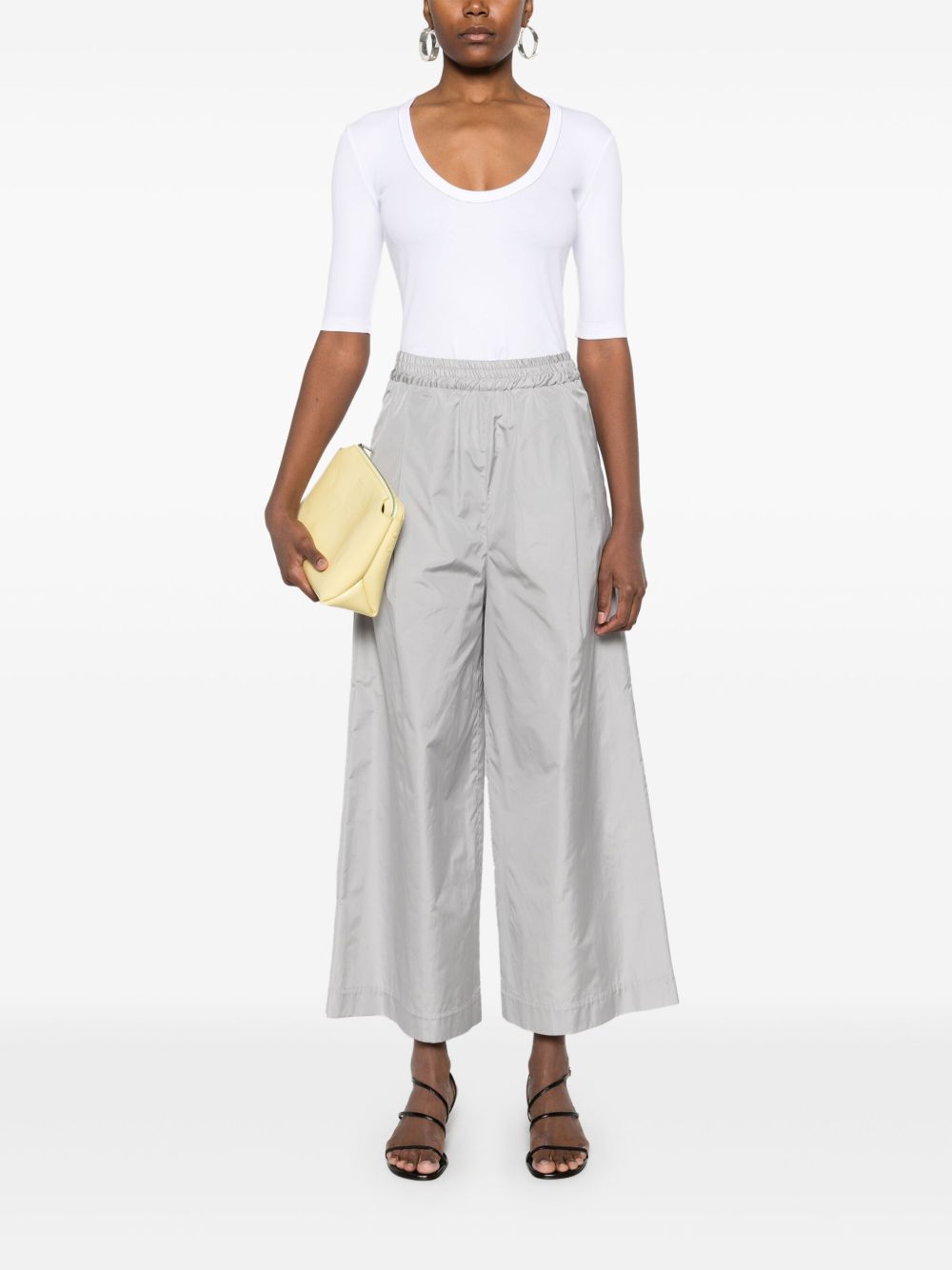 Fabiana Filippi Chain-Detail Scoop-Neck Cotton T-Shirt White