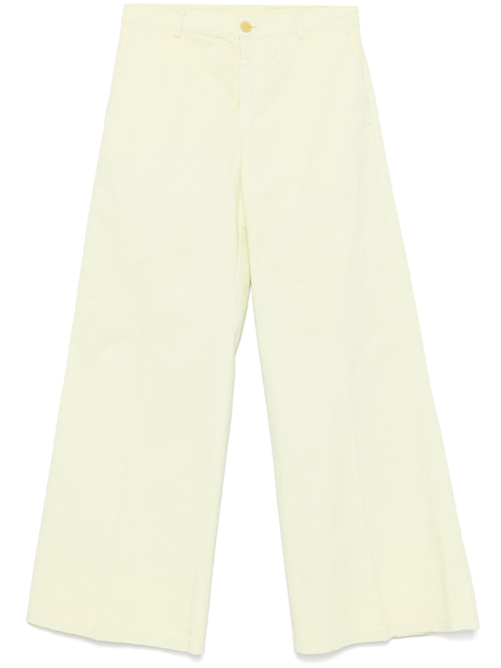 Forte Forte Wide-Leg Cotton Trousers Yellow