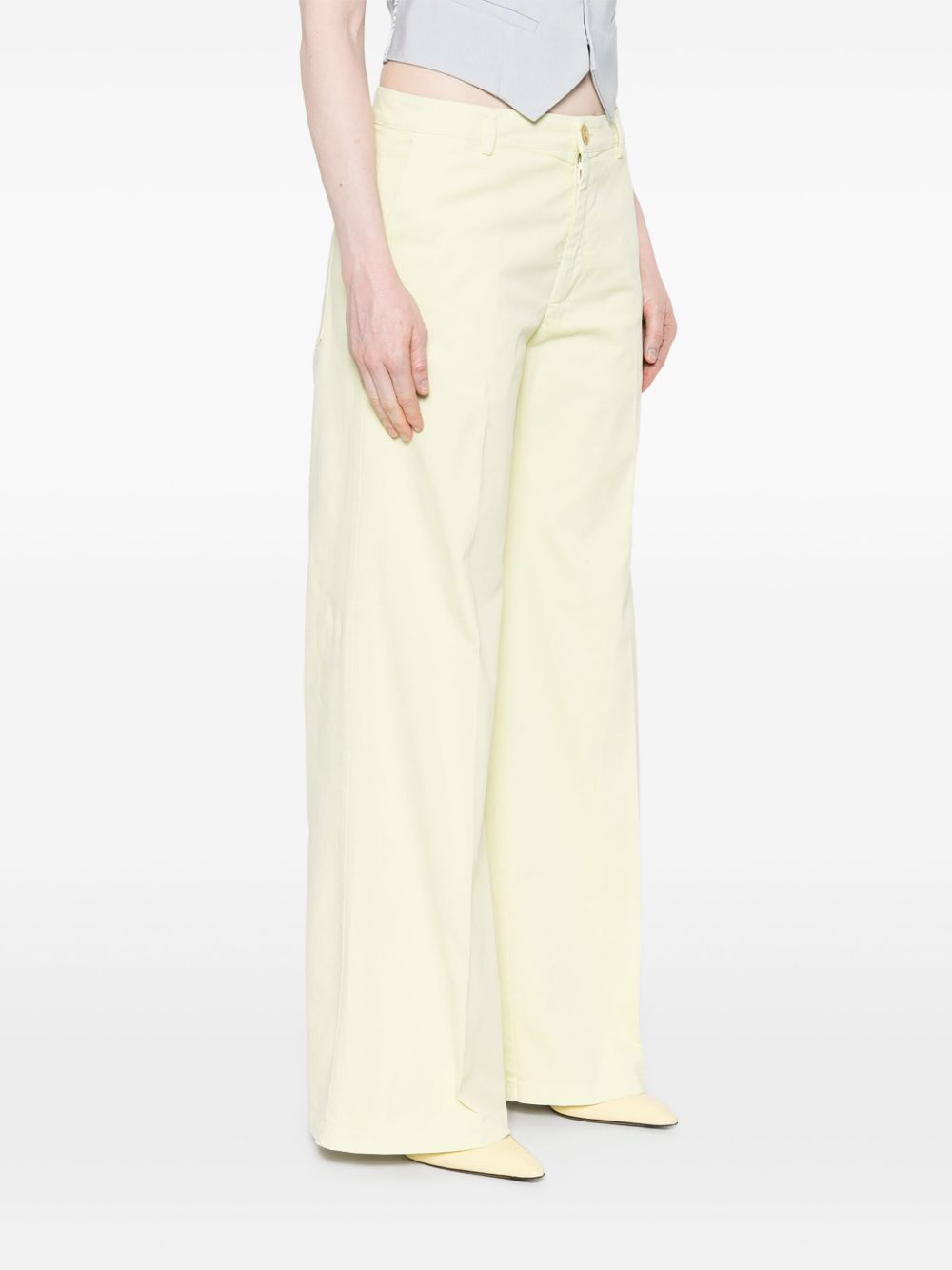 Forte Forte Wide-Leg Cotton Trousers Yellow