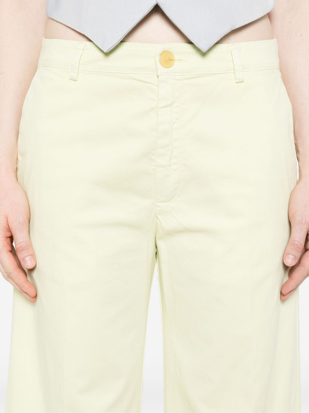 Forte Forte Wide-Leg Cotton Trousers Yellow