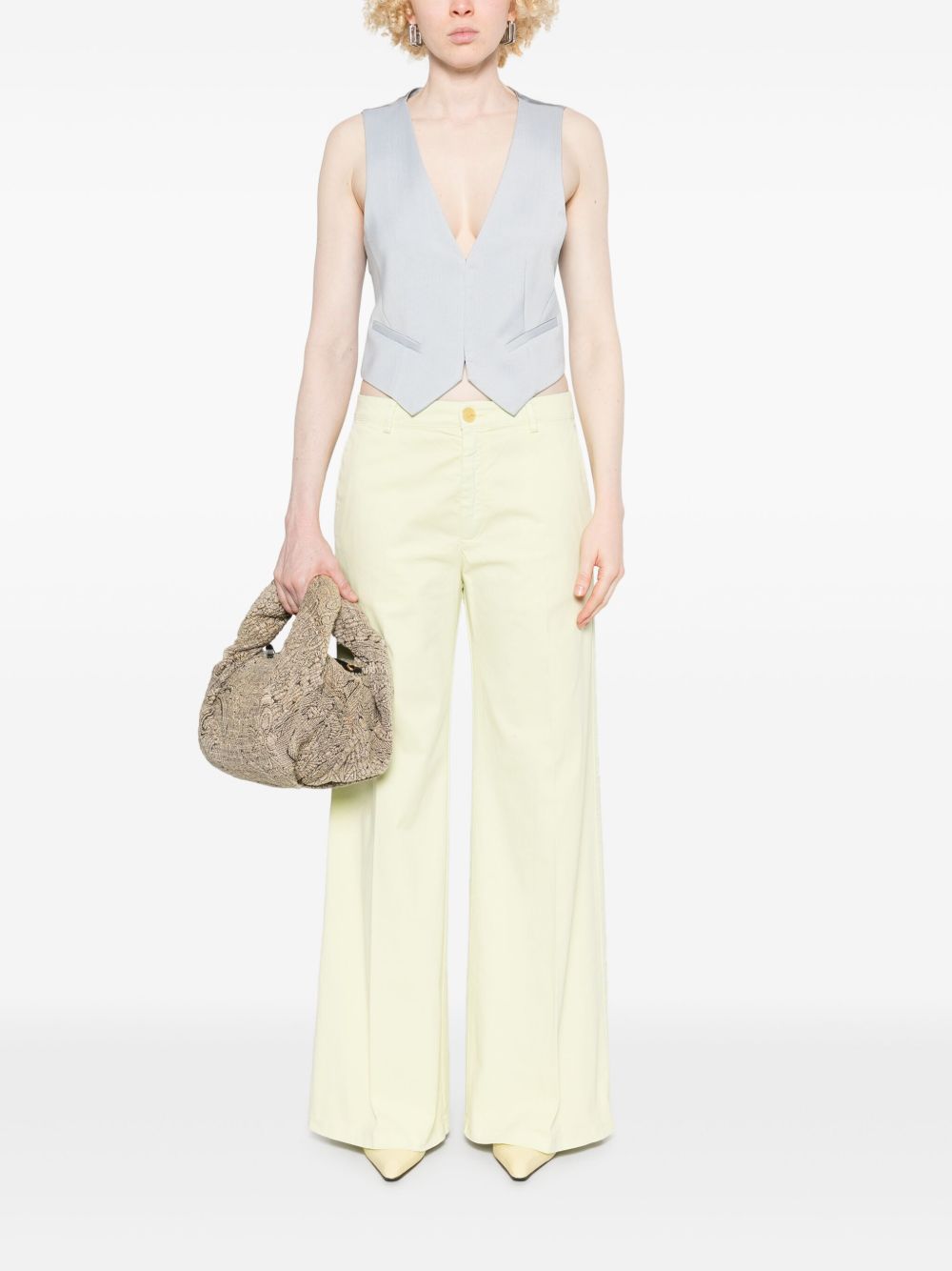 Forte Forte Wide-Leg Cotton Trousers Yellow