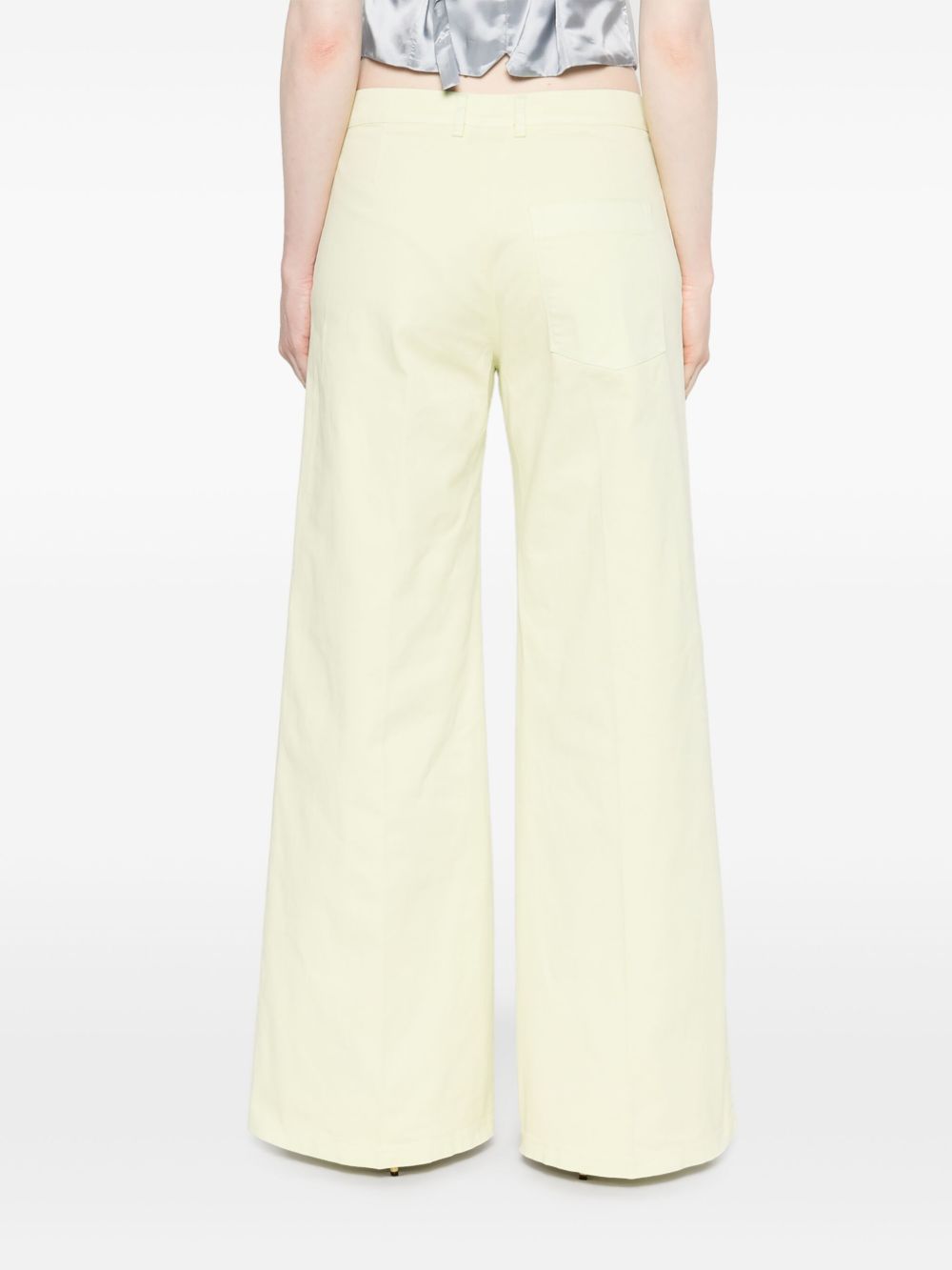 Forte Forte Wide-Leg Cotton Trousers Yellow