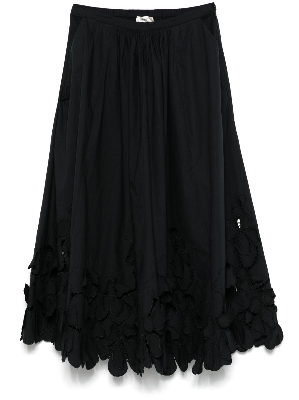 Forte Forte Embroidered Bottom Midi Skirt Black