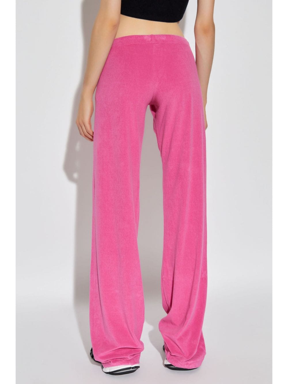 Balenciaga Drawstring Velvet Track Pants Pink