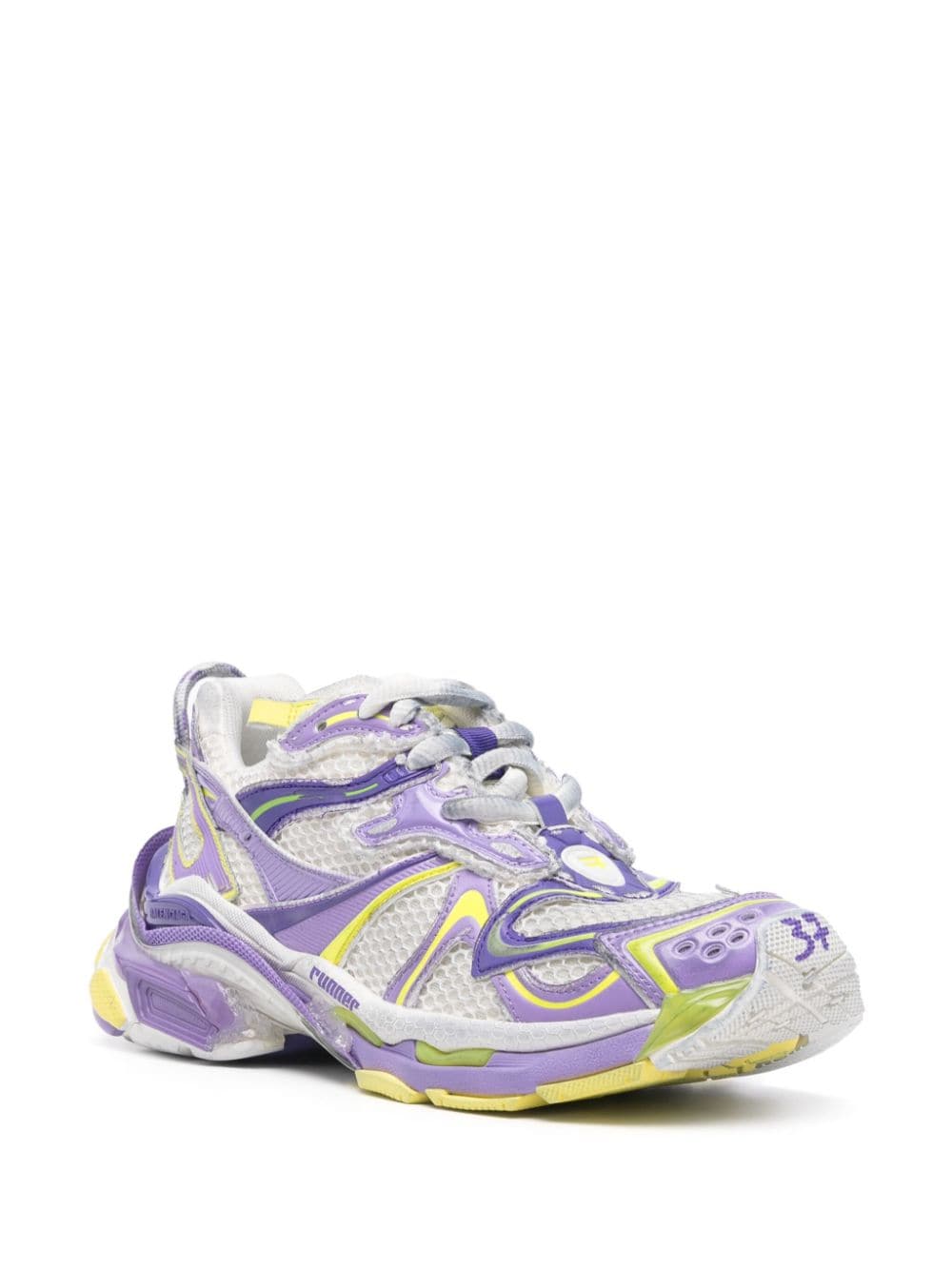 Balenciaga Runner 2.0 Distressed Mesh Sneakers Lilac