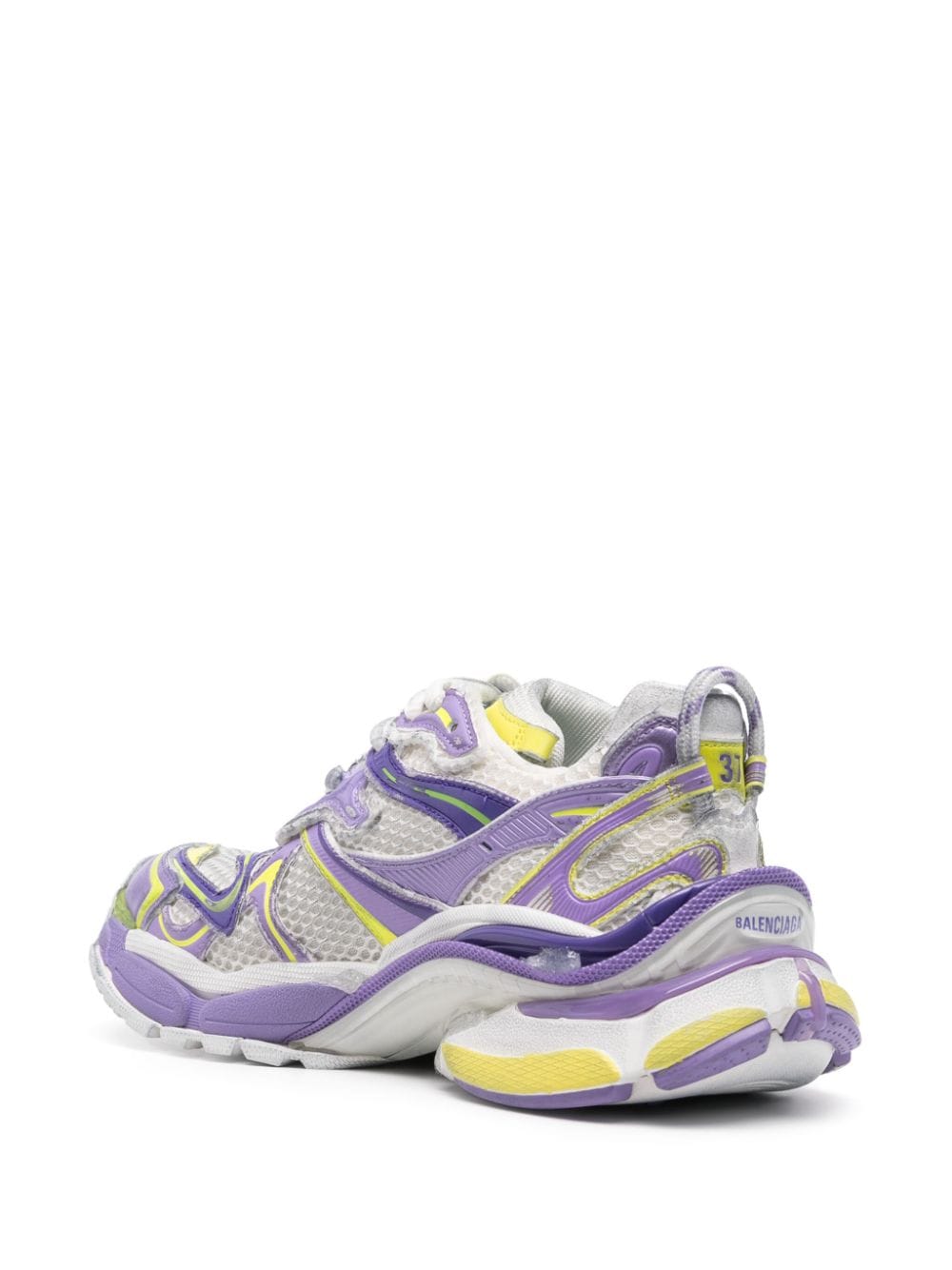 Balenciaga Runner 2.0 Distressed Mesh Sneakers Lilac