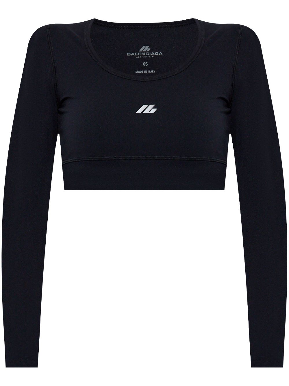 Balenciaga Reflective Logo Cropped Top Black