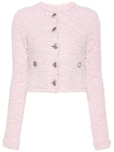 Balenciaga Cropped Tweed Bouclé Jacket Pink