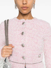 Balenciaga Cropped Tweed Bouclé Jacket Pink