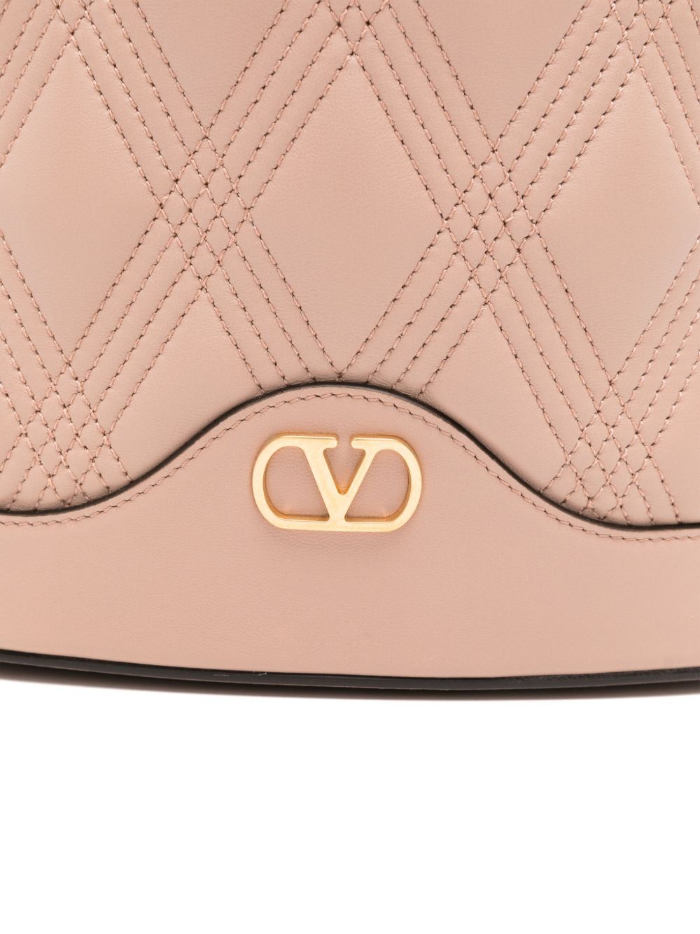 Valentino Garavani Quilted Leather Bucket Bag Flamingo Pink