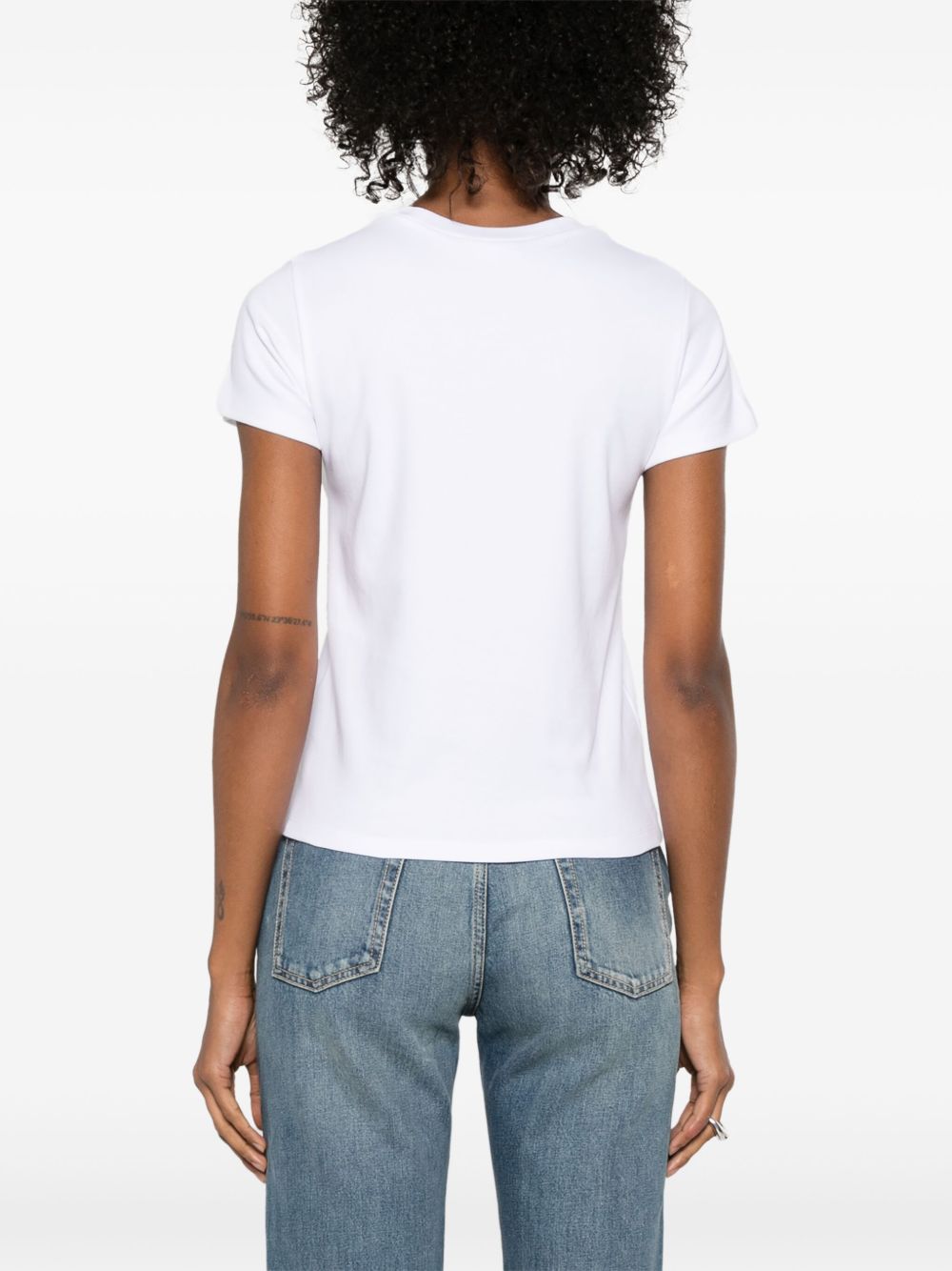 Alexander Mcqueen Cut & Sew Skull-Embroidered Cotton T-Shirt White