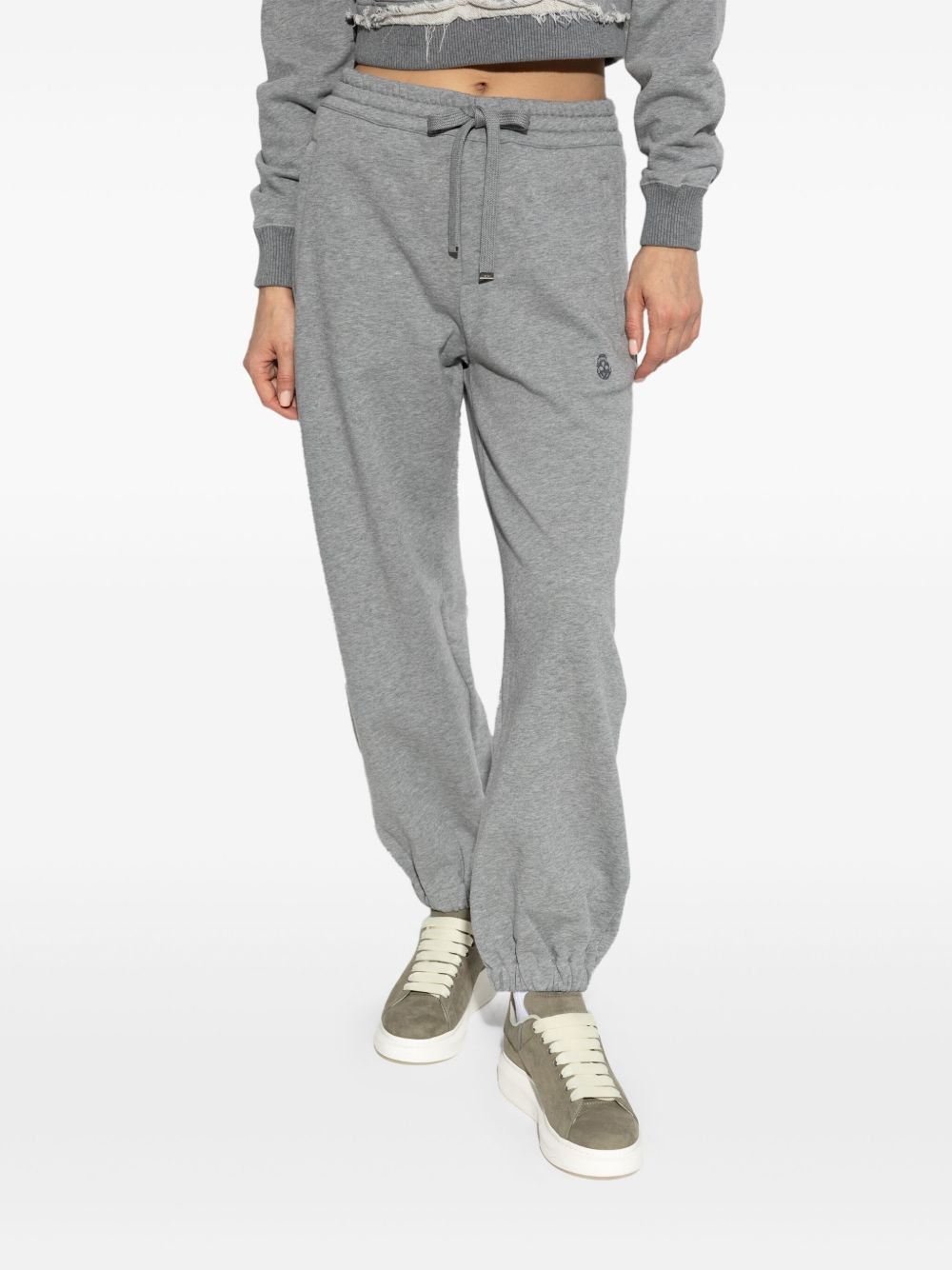 Alexander McQueen Embroidered Logo Sweatpants Grey