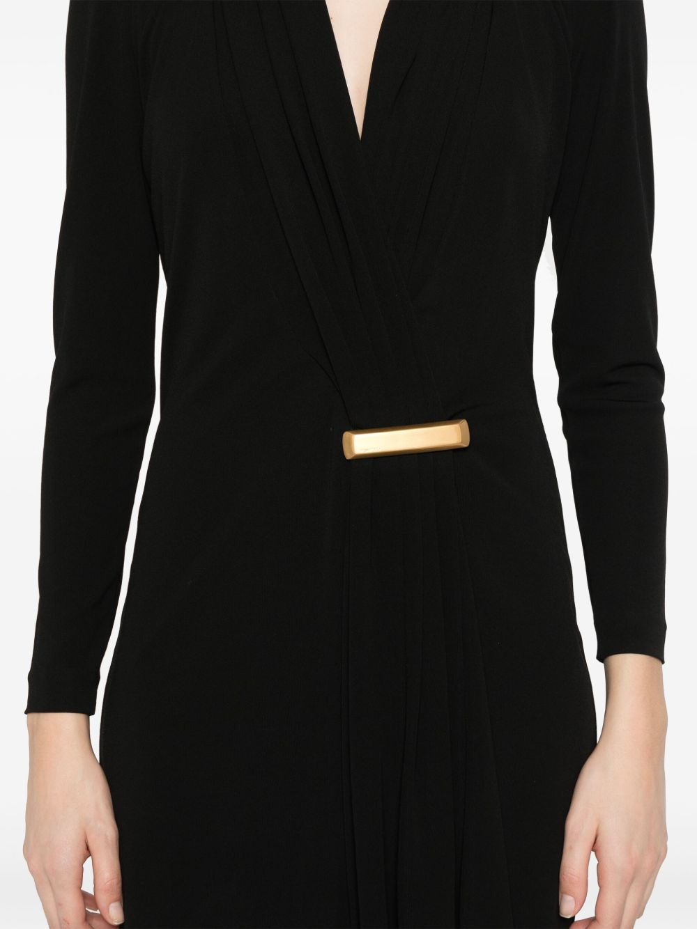 Tom Ford Short Draped V-Neck Mini Dress Black
