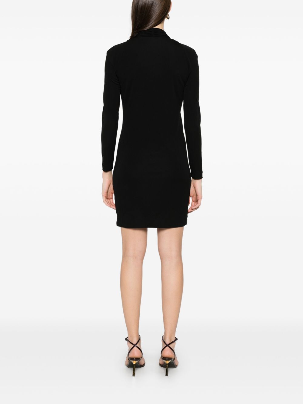 Tom Ford Short Draped V-Neck Mini Dress Black