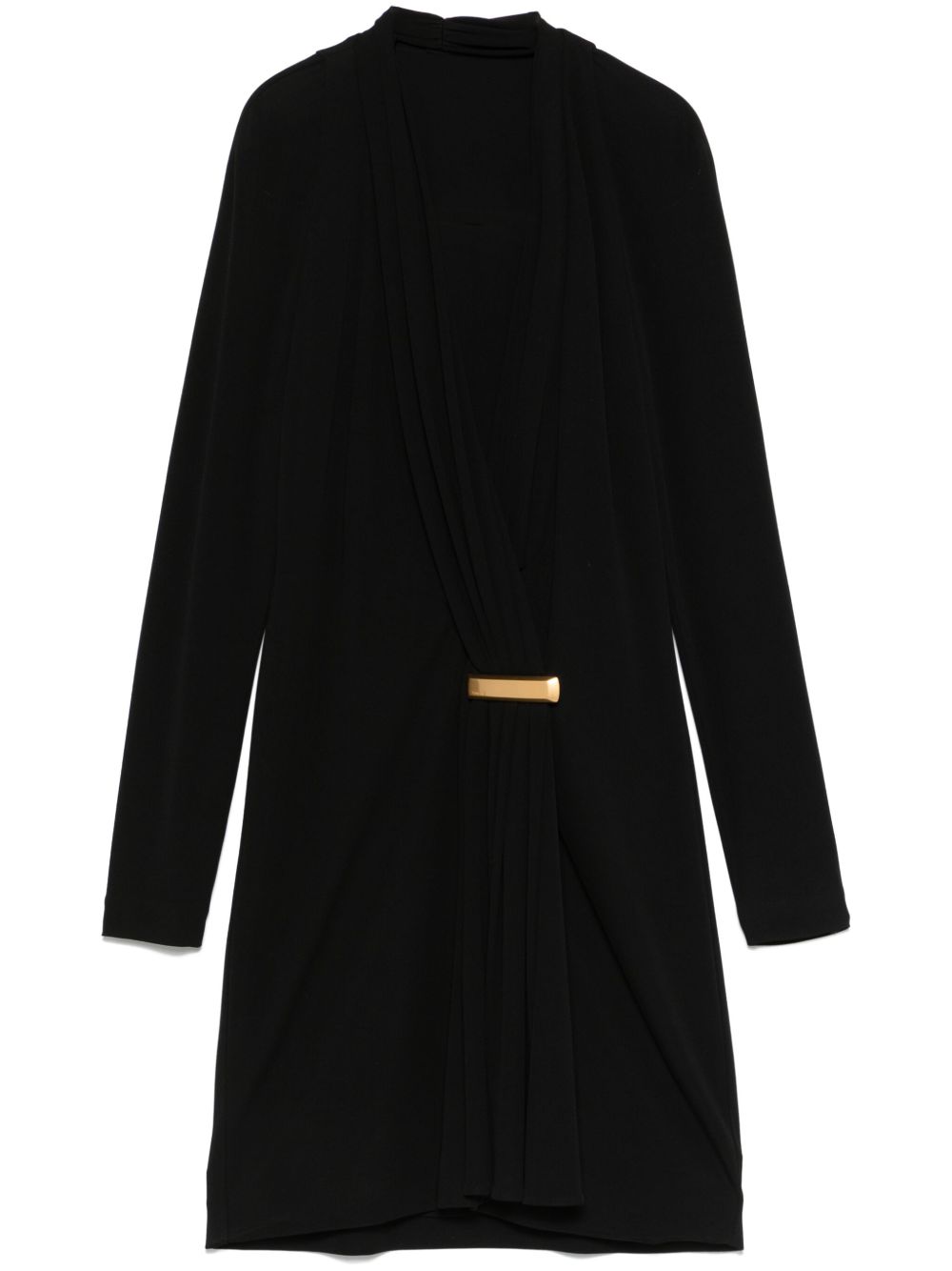 Tom Ford Short Draped V-Neck Mini Dress Black