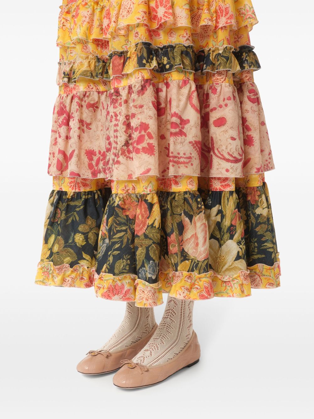 Valentino Garavani Quilted Nappa Ballerina Flats with VLogo Bow Pink