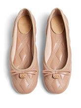 Valentino Garavani Quilted Nappa Ballerina Flats with VLogo Bow Pink