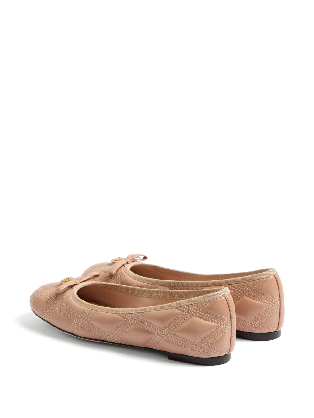 Valentino Garavani Quilted Nappa Ballerina Flats with VLogo Bow Pink