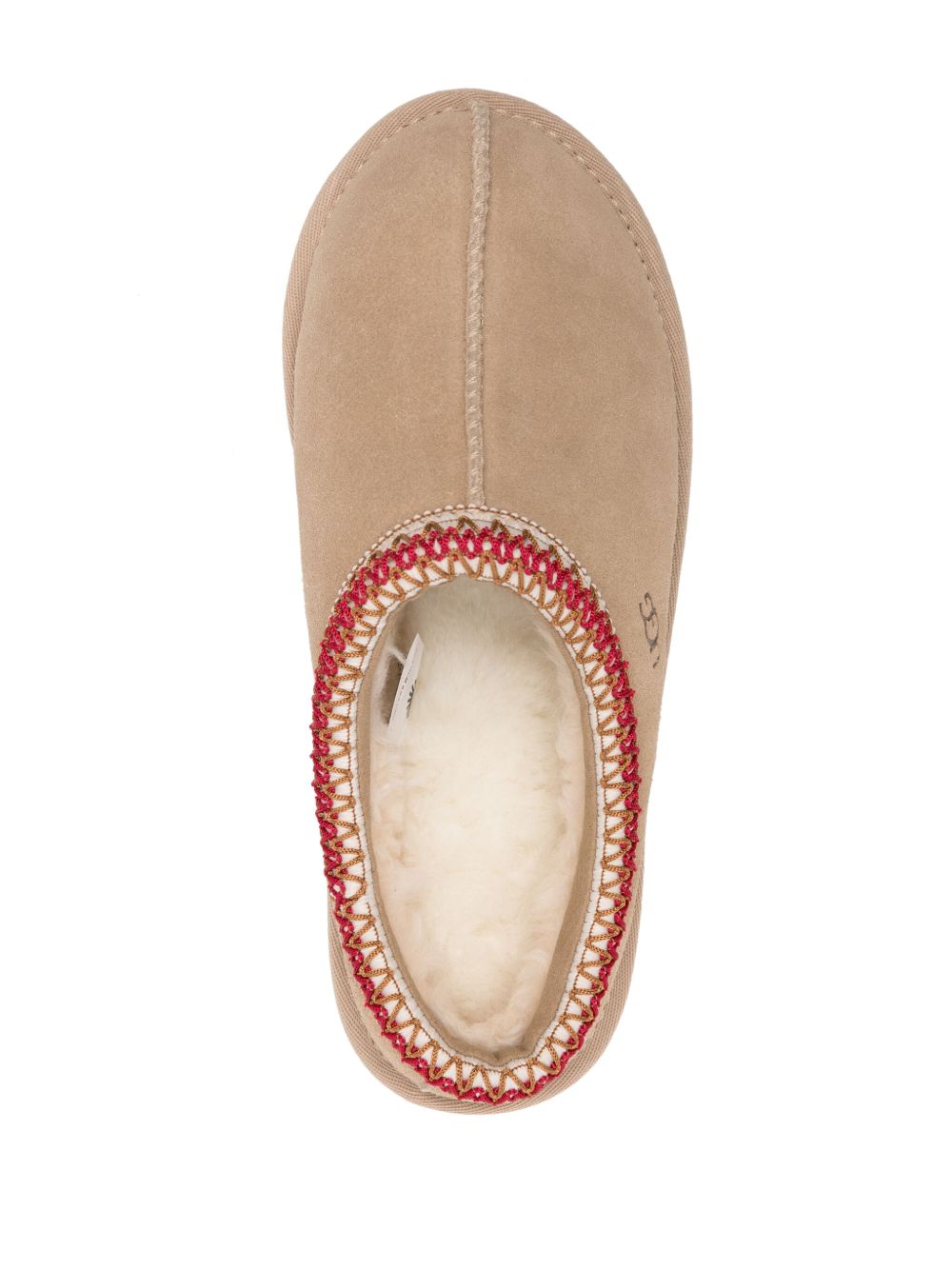 Ugg Australia Tasman Shearling-Trimmed Suede Sandals Beige